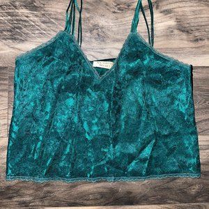 Women's Vintage Victoria's Secret Green Lace Overlay Cami Size‎ S